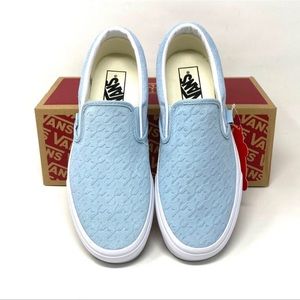 VANS Classic Sip On Shoes Women's Canvas Sneakers Pure Blue Size 6